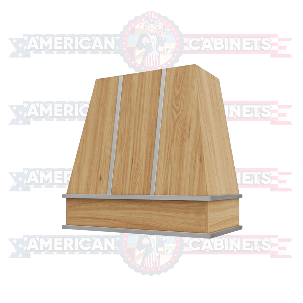 Custom Hood Tapered with Silver Strapping